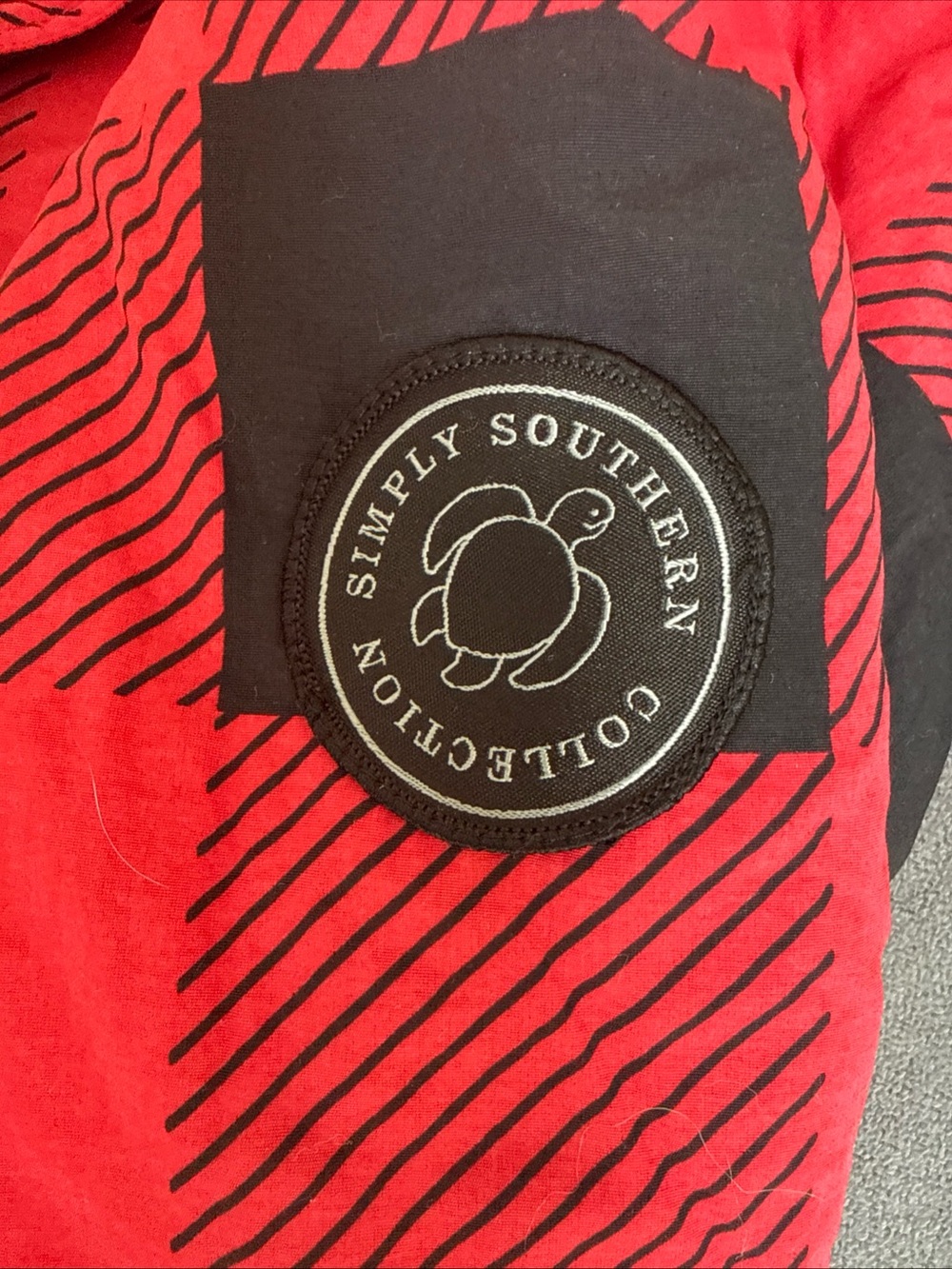 Simply Southern Red and Black Buffalo Plaid Pullover with Leopard Lining - Picture 6 of 15